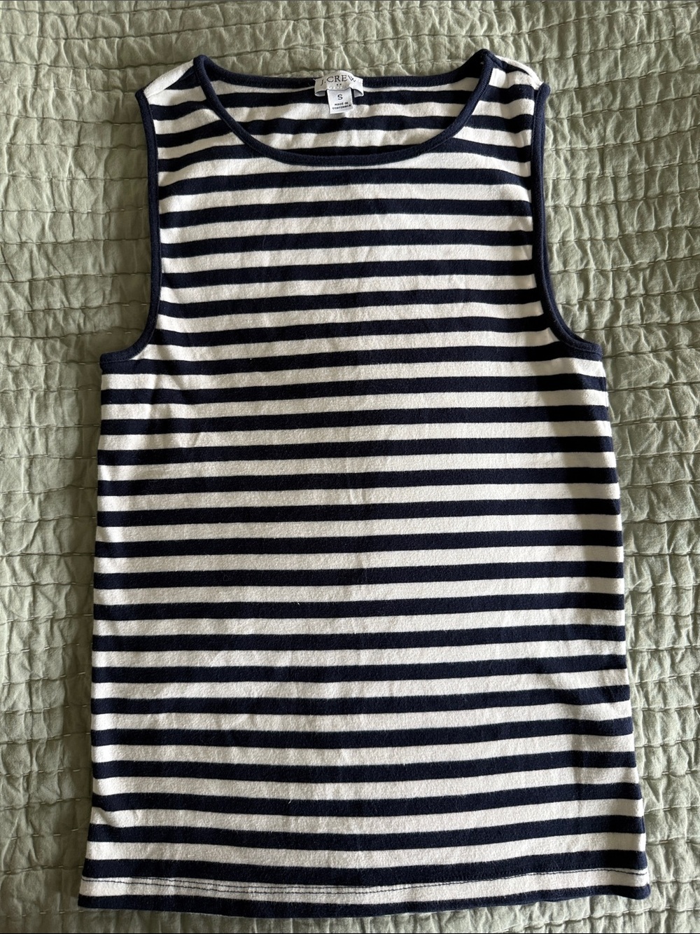 J. Crew Navy and White Striped Tank